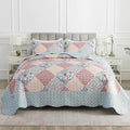 HoneiLife King Quilt Bedding Sets - Microfiber Quilt Set 3-Pieces,Lightweight Bedspreads Patchwork Coverlets Retro Bed Cover Quilt King Size All Season Quilts