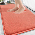 OLANLY Thick Memory Foam Bath Mat Rug 30x20, Extra Soft Absorbent Bathroom Rug, Quick Dry Bath Mats, Non-Slip, Machine Washable Carpet for Bathroom, Tub and Shower, Home Decor Accessories, Coral