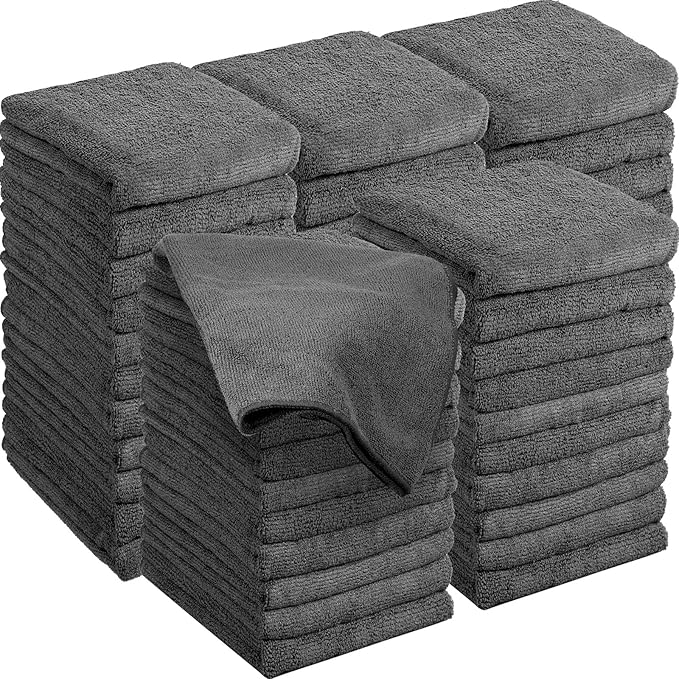 Shimeyao 48 Pack Bleach Proof Towels 16x 26inch Microfiber Absorbent Hair Towels Bulk Bleach Salon Hand Drying Cloth for Gym Bath Spa Shaving Shampoo Home(Grey)