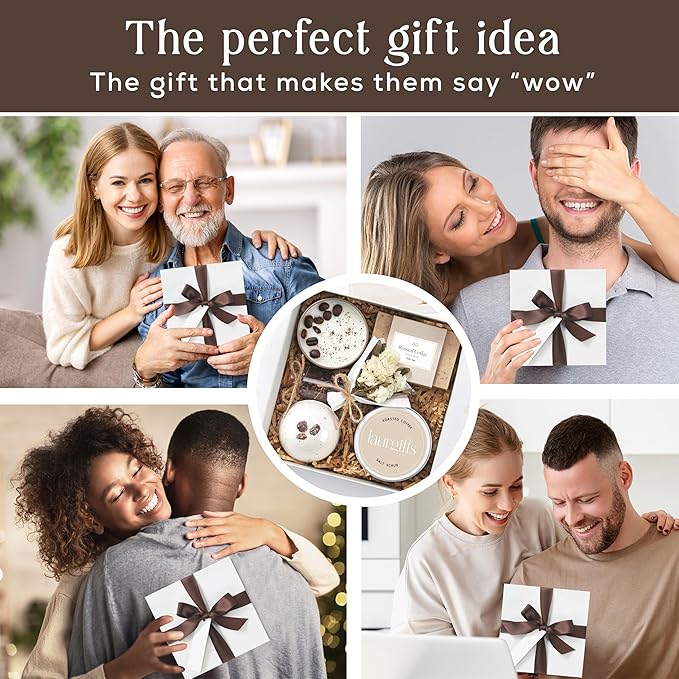 Coffee Spa Box for Women – Small Relaxing Self Care Basket with Coffee Scented Candle, Bath Bomb, Soap & Salt Scrub – Thoughtful Birthday, Thank You, Housewarming or Christmas Gift for Her