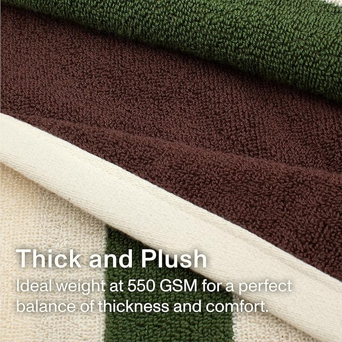 Towels - Ultra Soft, Thick and Plush, Reversible - 1 PC Luxury Bath Towels (27.5"x 54"), 550 GSM,100% Combed Cotton, Made in Portugal, Perfect for Home and Bathroom, Wildwood Cognac-Janus