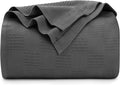 Utopia Bedding Smoke Gray 100% Cotton Blanket [King Size - 90x108 Inch] 350GSM Lightweight, Soft and Breathable Thermal Blanket for All Seasons