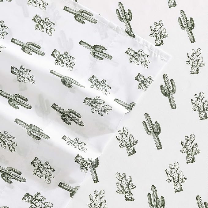 Wrangler - Twin Bed Sheets, Ultra-Soft & Lightweight Bedding with Matching Pillowcase, Lightweight Bed Set for All Season Comfort, Oeko-Tex Certified (Cacti Green)