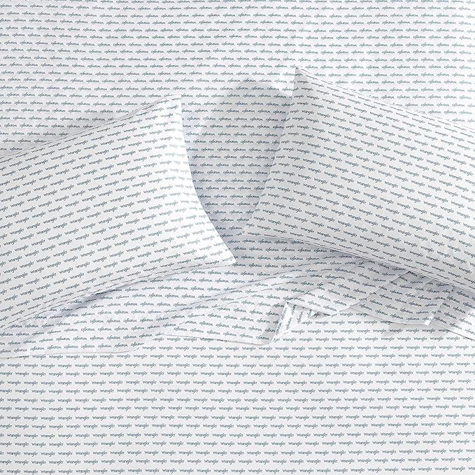 Wrangler - Twin Bed Sheets, Ultra-Soft & Lightweight Bedding with Matching Pillowcase, Lightweight Bed Set for All Season Comfort, Oeko-Tex Certified (Stamped Logo Blue)