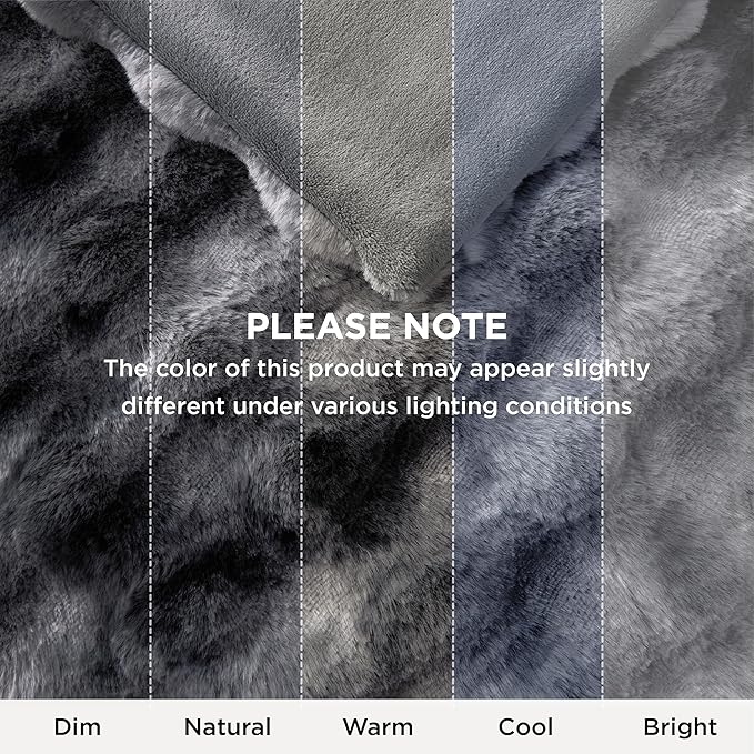 Bedsure GentleSoft Fluffy Faux Fur Blanket Twin Size, Fuzzy Soft Bubble Blanket for Couch, Faux Fur Decor for Home Bedroom Living Room, Thick Furry Cozy Gifts for Women, Tie-dye Grey, 60x80 Inch