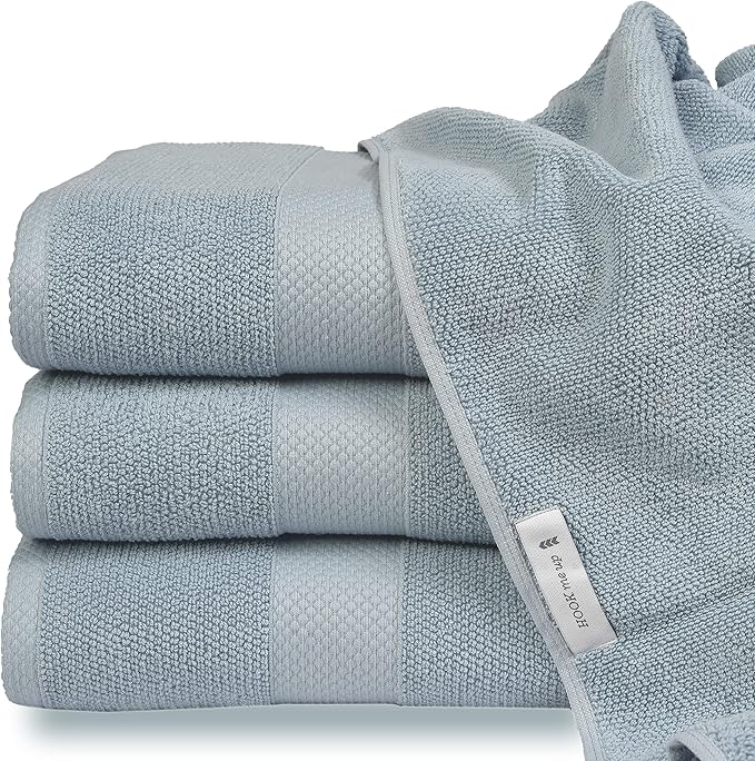 MAURA Premium Bath Towels 100% Cotton 27x54 Ultra Absorbent Quick Dry 4 Pack Soft Terry Bath Towels Set for Bathroom, Hotel and Spa Quality, Serenity Blue