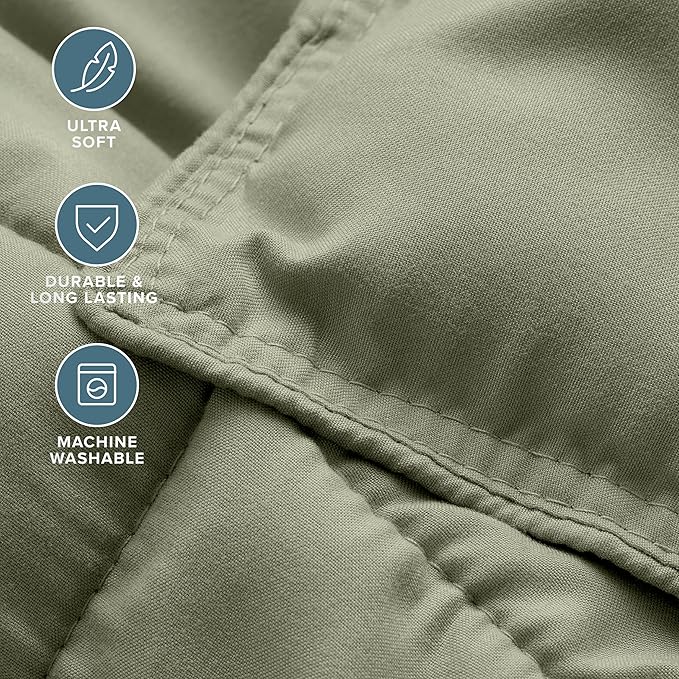 Bare Home Comforter Set - Oversized Queen Size - Ultra-Soft - Goose Down Alternative - Premium 1800 Series - All Season Warmth (Oversized Queen, Sage)