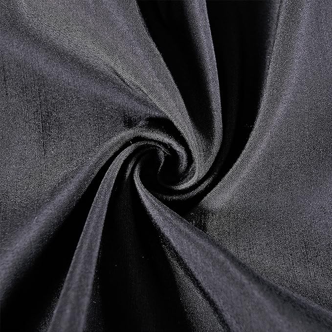 Biscaynebay Wrap Around Bed Skirts for Full & Full XL Beds with Extra Long Drop of 25", Black Adjustable Elastic Dust Ruffles Easy Fit Wrinkle Resistant Silky Luxurious Fabric Machine Washable