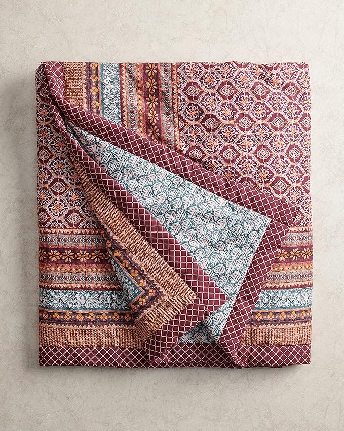 Maison d' Hermine Throw Blanket for Couch Lightweight Soft Warm Breathable Cotton Throw Blankets for Bed Girls Boys Women Men Gifts Sofa Travel Living Room Chair Bedding (60"x80", Fair Isle)