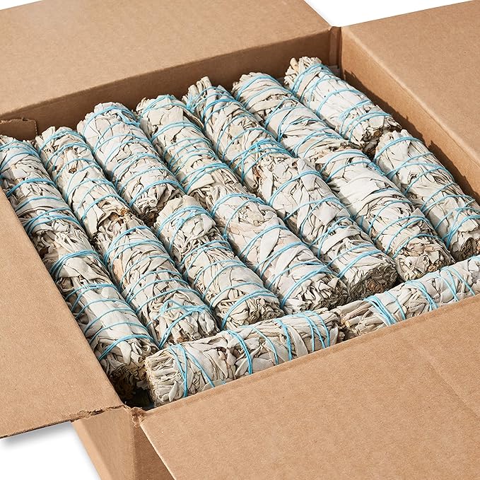 25 White Sage 4" ~ Sage Smudge Sticks for Smudging & Cleansing Energy ~ Bulk/Wholesale ~ Sustainably Grown (25 Pack)