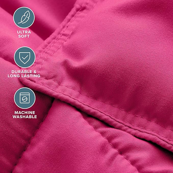 Bare Home Comforter Set - Full Size - Ultra-Soft - Goose Down Alternative - Premium 1800 Series - All Season Warmth (Full, Pink)