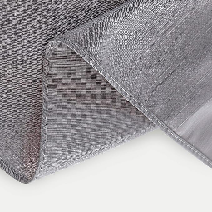 Biscaynebay Wrap Around Bed Skirts for Queen Beds Extra Long Drop of 25", Silver Grey Adjustable Elastic Dust Ruffles Easy Fit Wrinkle Resistant Silky Luxurious Fabric Machine Washable