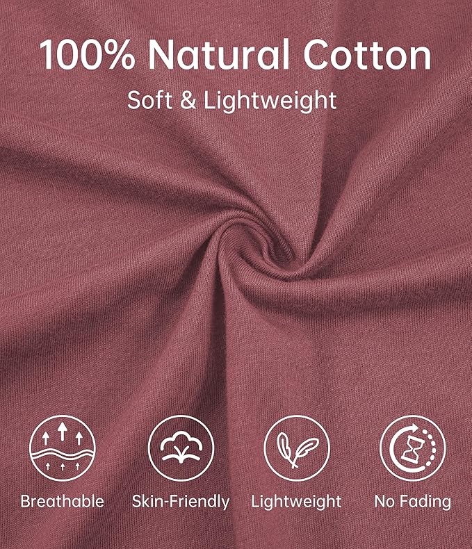 ANLIQI Women's 100% Cotton Robes Long Zipper Front House coats 3/4 Sleeve Bathrobes Lightweight Full Length Robe with Pockets