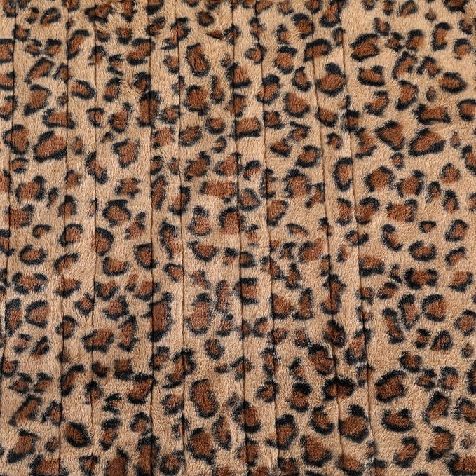 Electric Heated Blanket Full Size 72"x84", Cozy Large Oversized, 6 Heating Levels & 1-10 Hours Auto Off, Machine Washable, Brown Leopard Print