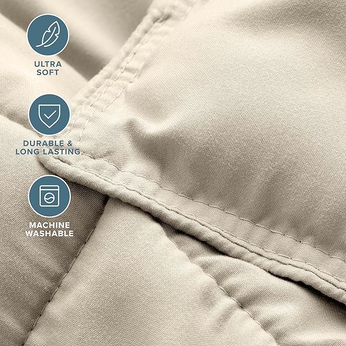 Bare Home Comforter Set - King/California King Size - Ultra-Soft - Goose Down Alternative - Premium 1800 Series - All Season Warmth (Sand)