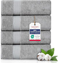 TEXTILOM Bath Towel Set – Hotel and Spa Quality & Soft & Absorbent & Quick Dry Bath Towels for Bathroom – 100% Turkish Cotton Bathroom Towels Set of 4 (27 x 54 inches)- Grey