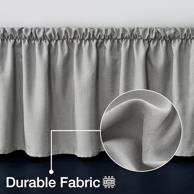 Bed Skirt King/California King Bed Skirt Wrap Around Ruffled Box Spring Cover, Easy Install, Washable 15" Drop Elastic Dust Ruffle by Casual Living, Easy Install, 78-inch x 80-inch, Grey