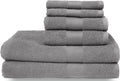 MAURA Premium Bath Towel Set 100% Cotton. 6 Piece Ultra Absorbent Quick Dry Soft Terry Bath Towels for Bathroom, Hotel and Spa Quality, Cool Grey