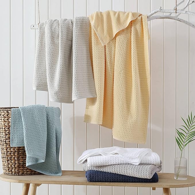 Tommy Bahama - Bath Towels, Highly Absorbent & Soft Bathroom Essentials, Low Linting & Fade Resistant, Oeko-Tex Certified (Northern Pacific White, 2 Piece)