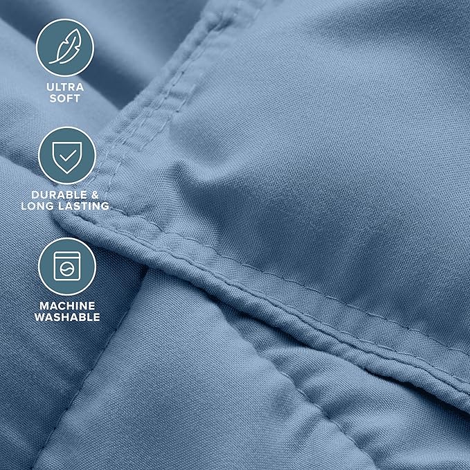 Bare Home Comforter Set - Queen Size - Ultra-Soft - Goose Down Alternative - Premium 1800 Series - All Season Warmth (Queen, Coronet Blue)