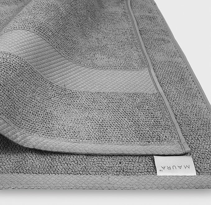 MAURA Premium Bath Towel Set 100% Cotton. 6 Piece Ultra Absorbent Quick Dry Soft Terry Bath Towels for Bathroom, Hotel and Spa Quality, Cool Grey