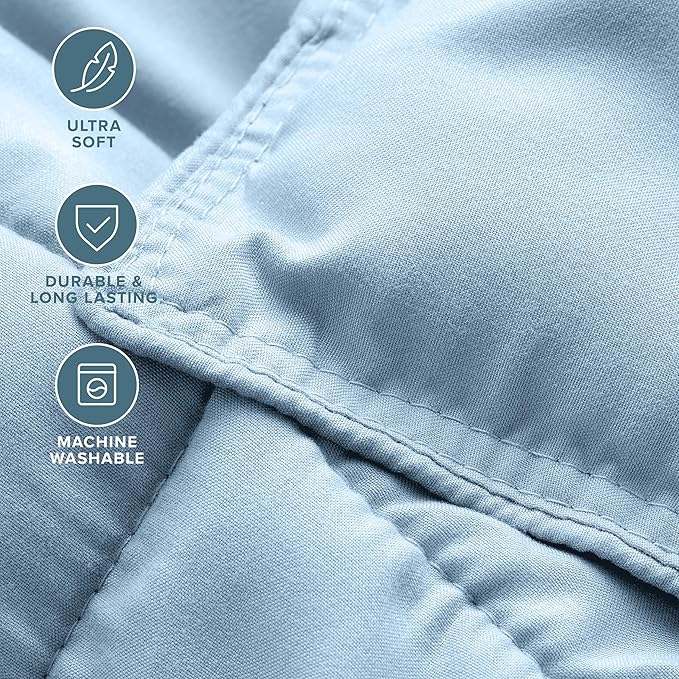Bare Home Comforter Set - Twin/Twin Extra Long Size - Ultra-Soft - Goose Down Alternative - Premium 1800 Series - All Season Warmth (Twin/Twin XL, Light Blue)