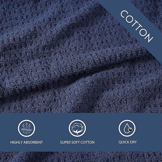 Tommy Bahama- Hand Towel Set, Highly Absorbent Cotton Bathroom Decor, Low Linting & Fade Resistant (Northern Pacific Dark Blue, 2 Piece)