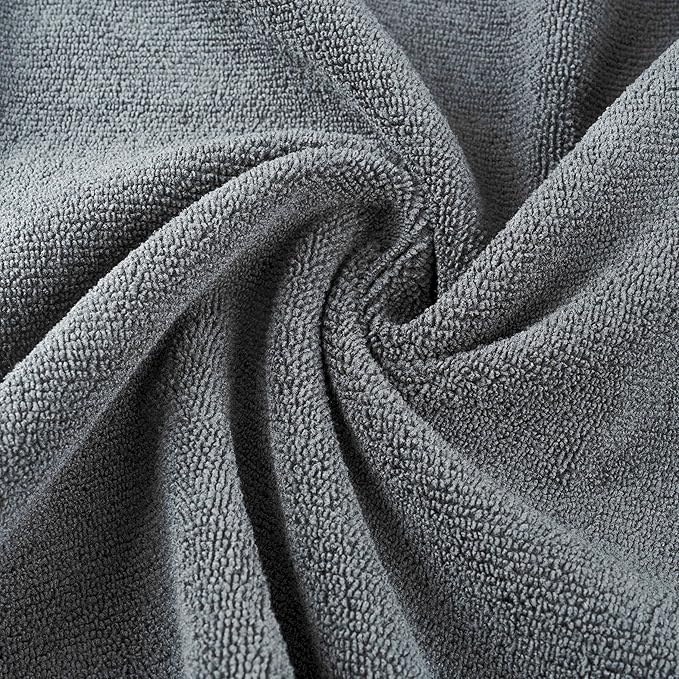 New Microfiber Hair Drying Salon Towels, Quick Dry, Lint Free, 4 Pack (Gray, 16'' x 29'')