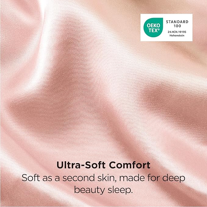 Bedsure Satin Pillowcase for Hair and Skin Queen - Peach Pink Silky Pillowcase 2 Pack with Envelope Closure, Similar to Silk Pillow Cases, Gifts for Women Men, 20x30 Inches, 2pcs