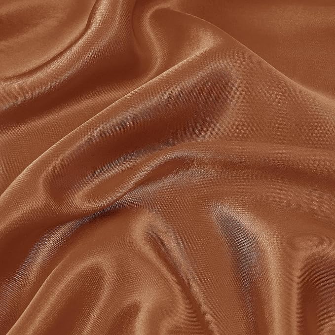 Bedsure Satin Sheets Full Size - 4 Piece Silky Bedsheets with 15 Inches Deep Pocket Fitted Bedsheet,1 Flat Sheet, 2 Satin Pillowcases, Good for Hair & Skin (Full, Burnt Orange)