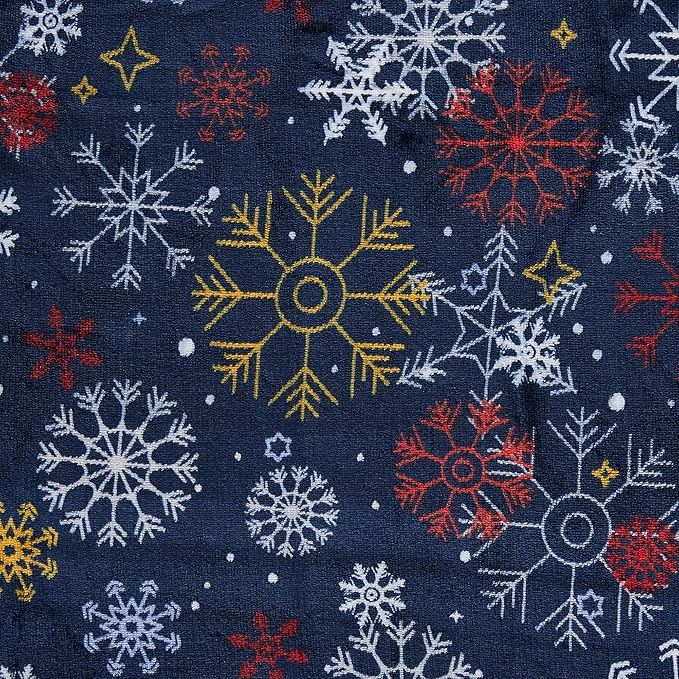 Fleece/Sherpa Christmas Throw - Super Soft Holiday Printed Blanket for Couch, Chair, or Bed - Cozy, Luxurious Plush - 50" x 60", New Snowflake