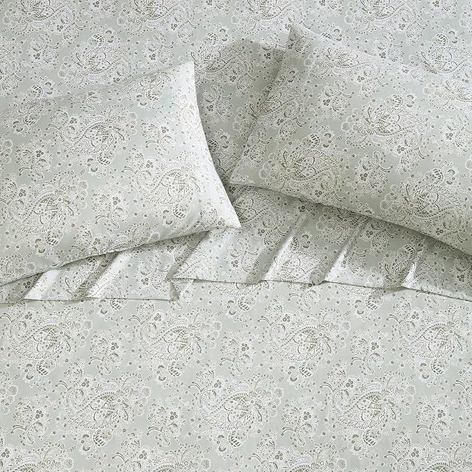 Wrangler - Full Bed Sheets, Ultra-Soft & Lightweight Bedding with Matching Pillowcases, Lightweight Bed Set for All Season Comfort, Oeko-Tex Certified (Prairieland Paisley Green)