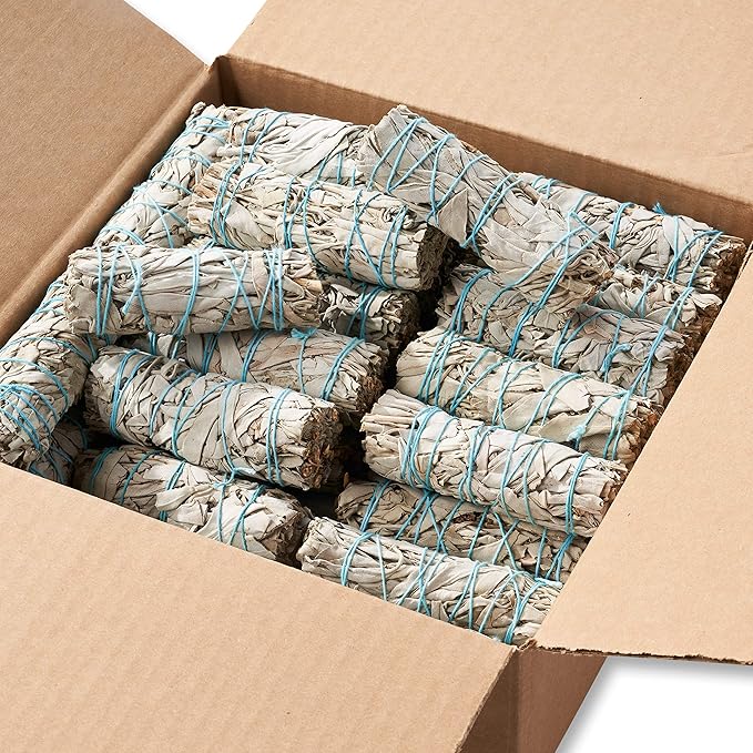 Blue River Sage 20 White Sage Smudge Sticks 4 Inch - Sustainably Grown Sage Bundles for Smudging, Cleansing Home Office, & Ceremony