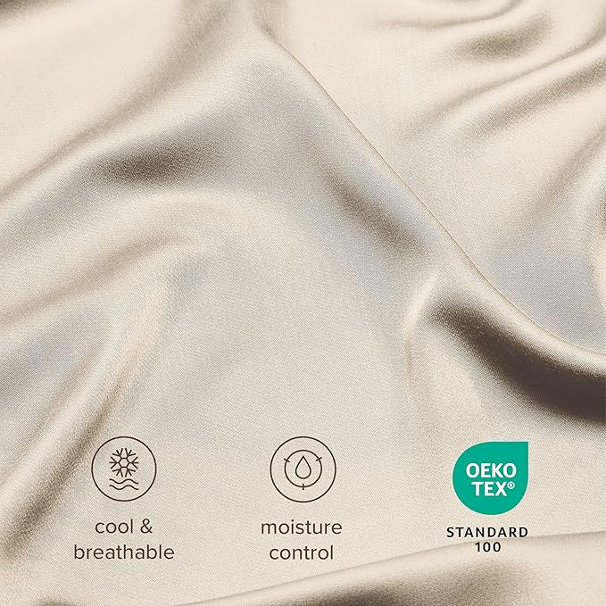 Bare Home 100% Rayon Made from Bamboo Luxury Full Sheet Set - 4 Piece Bedding Set - Deep Pockets - Cooling Sheets - Breathable - Easy Fit - Soft Bedding Sheets & Pillowcases (Full, Sand)