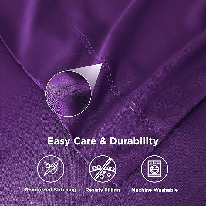 Bedsure Pillow Cases Standard Size, Cooling Pillow Cases, Rayon Derived from Bamboo Plum Pillowcases Standard Set of 2, Breathable & Soft Bedding Pillow Covers with Envelope Closure, 20x26 Inches