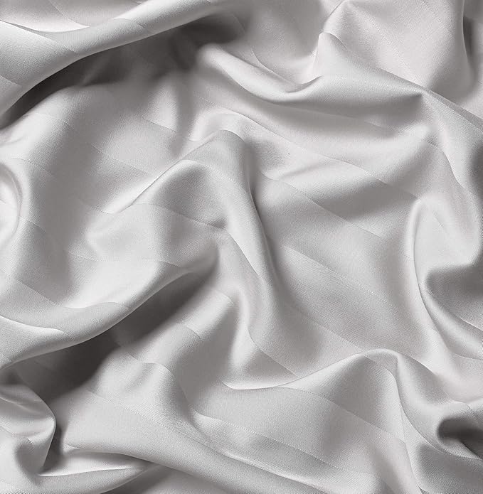 Queen Sheets by Pure Bamboo, Genuine 100% Organic Viscose Derived from Bamboo Bed Sheet Set, Luxuriously Soft & Cooling, Double Stitching, Lifetime Quality Promise (Queen, Jacquard White)