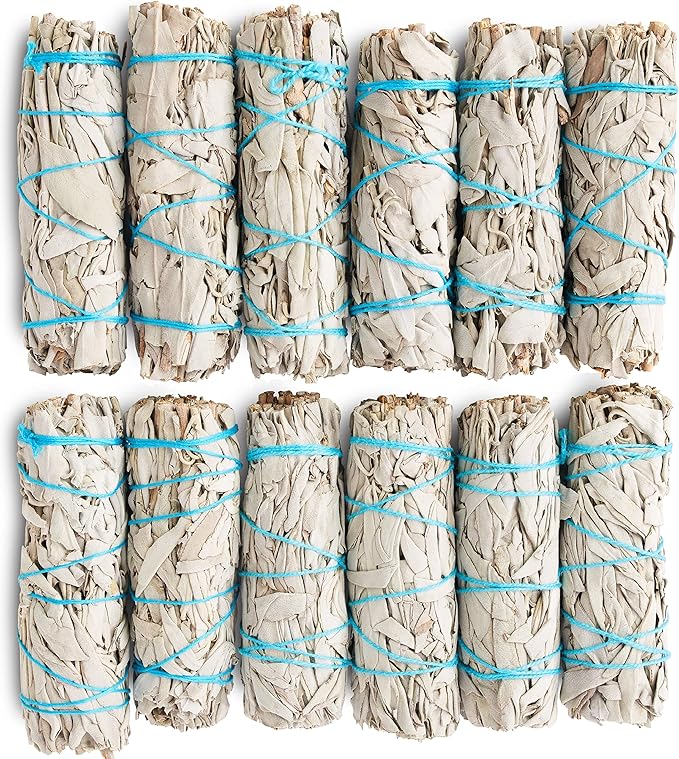 White Sage Smudge Sticks 4" Inch ~ 12 Smudging Wands | Smudge Kit White Sage Incense Sticks for Home Cleansing