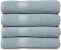 MAURA Premium Bath Towels 100% Cotton 27x54 Ultra Absorbent Quick Dry 4 Pack Soft Terry Bath Towels Set for Bathroom, Hotel and Spa Quality, Serenity Blue
