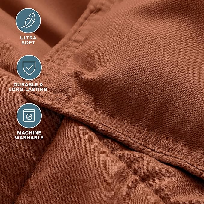 Bare Home Comforter Set - Twin/Twin Extra Long Size - Ultra-Soft - Goose Down Alternative - Premium 1800 Series - All Season Warmth (Twin/Twin XL, Terracotta)