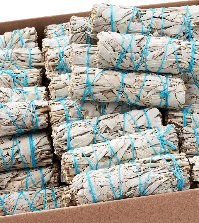 50 White Sage Smudge Sticks 4" ~ Sustainably Harvested ~ for Cleansing & Smudging with Instructions (4" 50 Pack)