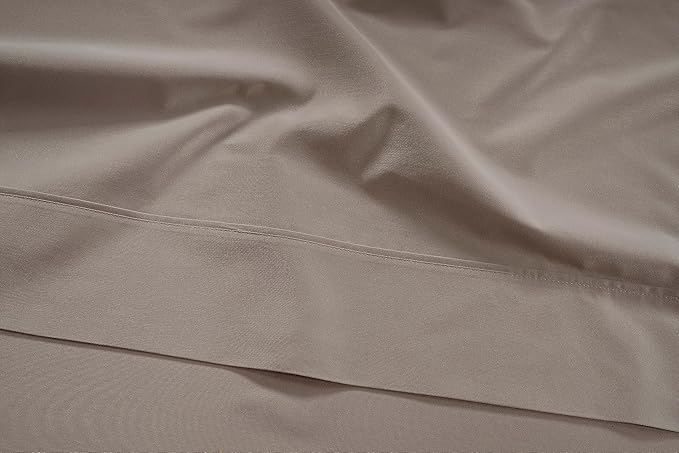 LANE LINEN Full Size Sheets Set – 450 Thread Count Soft & Breathable Cotton Sheets, 15” Deep Pocket Fully Elasticized Fitted Sheet, Machine Washable Hotel Bedding Sheets & Pillowcases, Taupe