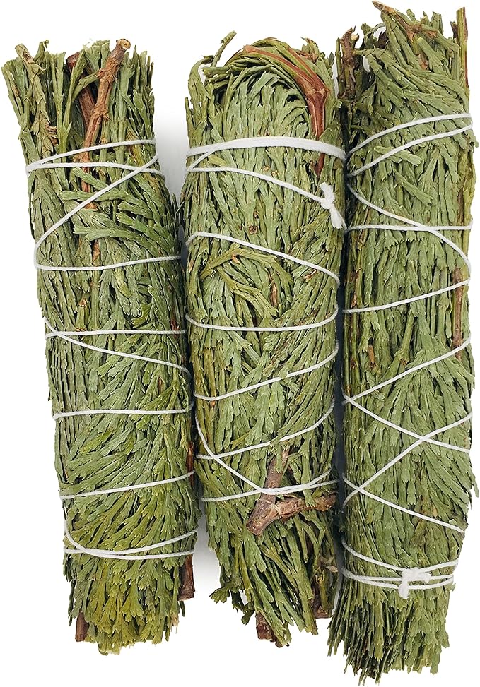 Cedar Incense Wands, Package of 3, 4" Smudge Stick Bundles